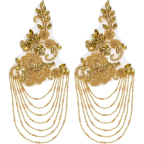 Patchs épaule couture strass perlé pour customisation accessoires DIY robe