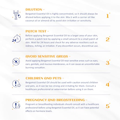 Image of HIQILI Bergamot Essential Oil for Diffuser, Skin, Hair, DIY, 100% Pure & Natural - 1.01 Fl Oz (30 mL)