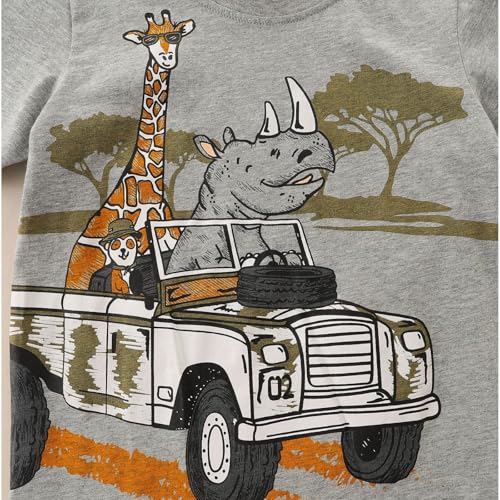Image of Toddler Boy Clothes Cartoon Cotton Summer Short Sleeve T-Shirt and Shorts Kids Outfit Set 2-7 Year