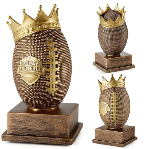 Quelay 6 Inch Tall Football Champion King Trophy for Football Sports Trophy Participation Winner Gift Goalpost Award(Bronze Gold)