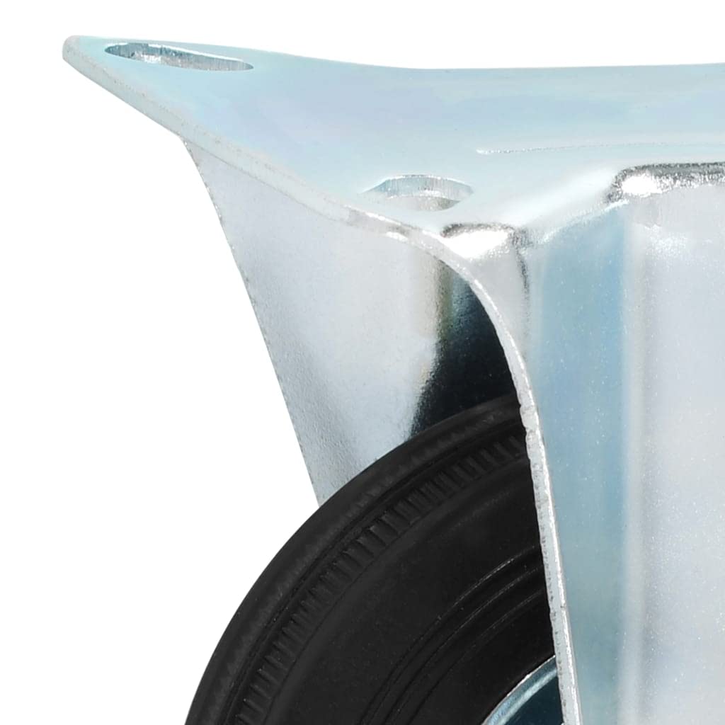 24 Stk Bockrollen 100 mm Gummi und Eisen mit Zinkbeschichtung, max 70 kg Tragkraft, für Werkstatt, Industrie, Lager und Transportwagen, geräuschlos, bodenschonend und langlebig