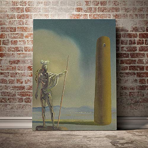 PLjVU Rider on The Tower Pittura su Tela Poster Decorazione di Arte della Parete Soggiorno Camera da Letto Studio Decorazione della casa Stampe-Senza telaio30x40cm