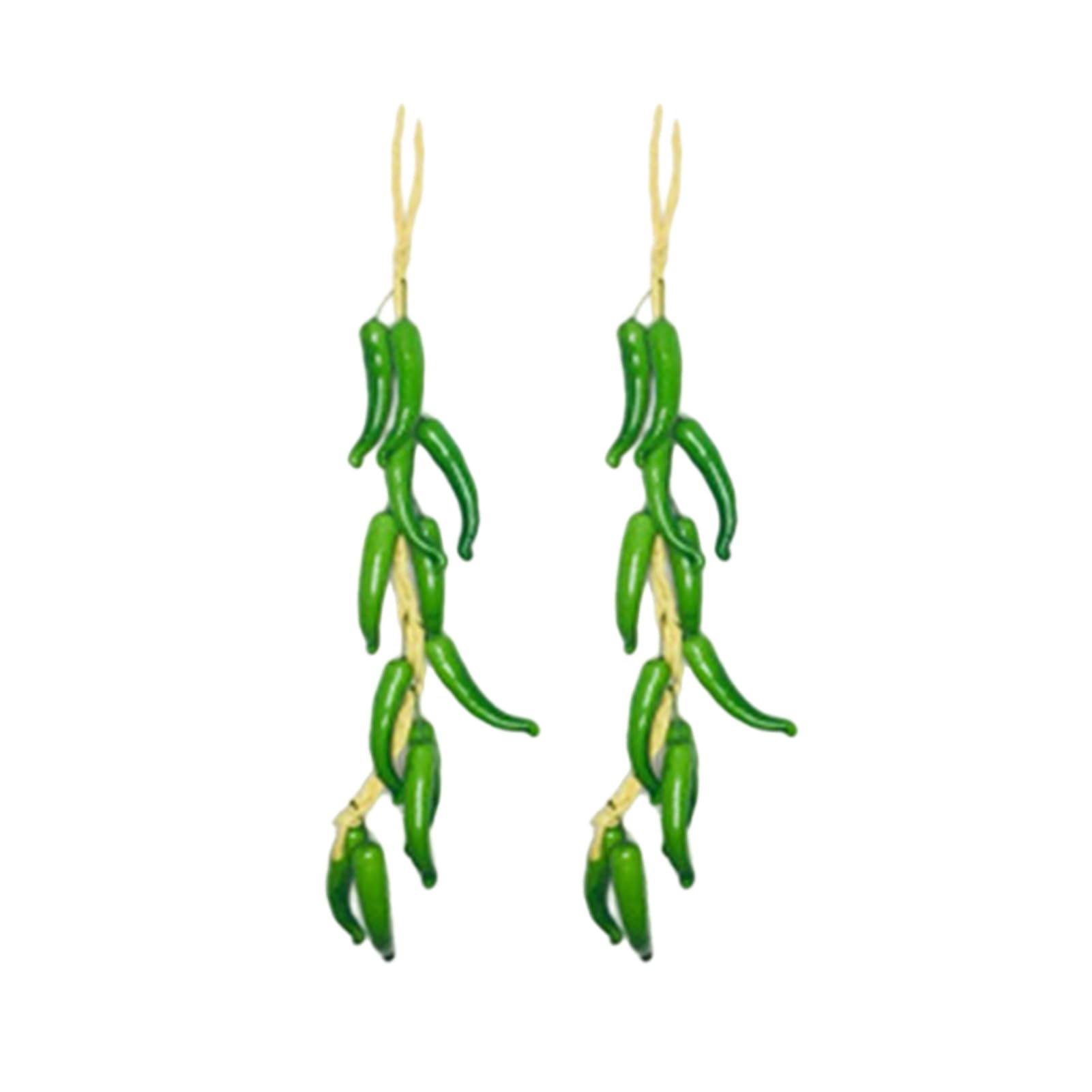 Tuxoiou Simulation Artificial Vegetable Ornaments, Artificial Garlic Strings Chili Pepper, Fake Hanging Plant Realistic Looking for Store Decor Photography Props B 2pcs