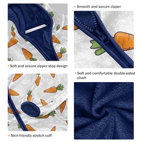 CHIFIGNO Carrot White Toddler Boy Zip up Hoodie Fleece Jacket for Fall Winter 3T3