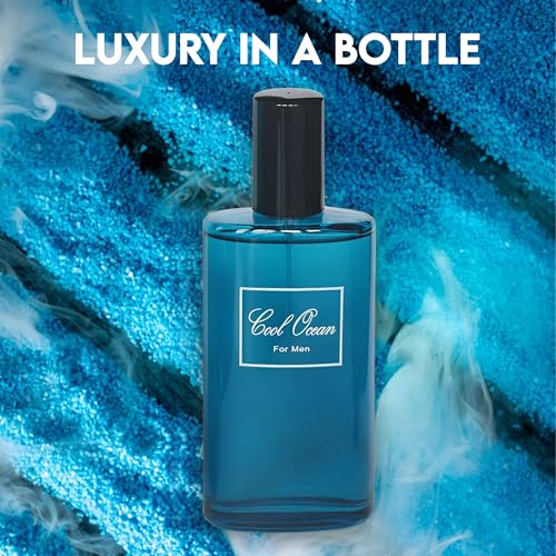 Image of AFLUXE Cool Ocean Men's Cologne, Bold Citrus Woody | Bold men's cologne with citrus spice & woody notes. Long lasting perfume for men all occasions. Natural spray.