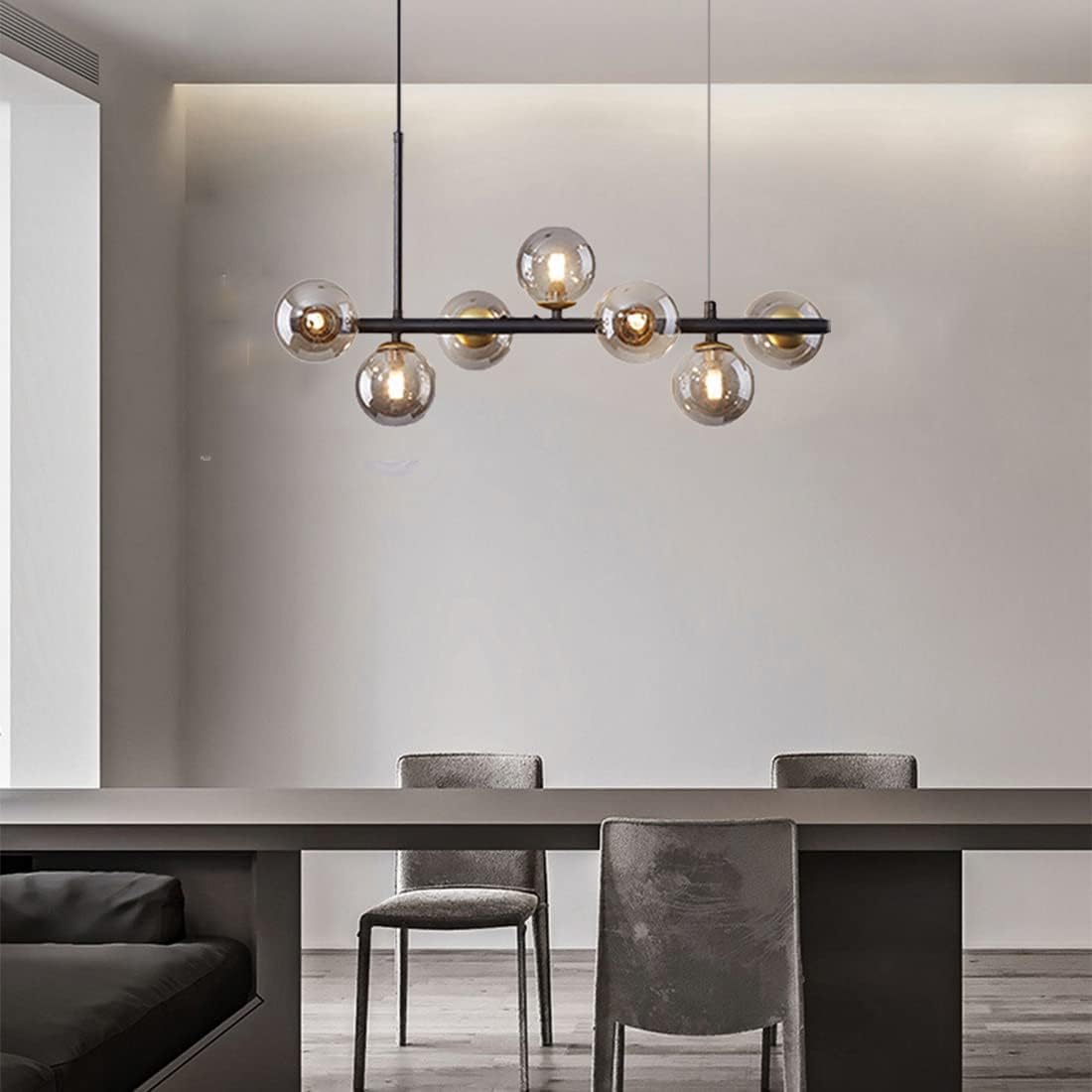 Lampadario Moderno in Vetro Sputnik Lampadario a Sospensione 9 luci Sala da Pranzo Lampadario Moderno di metà secolo Lampadario a Sospensione a Sfera in Metallo e Vetro per Soggiorno Camera