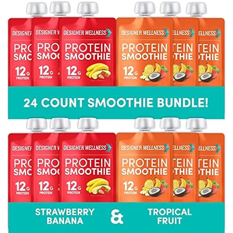 Designer Wellness Protein Smoothies Strawberry Banana and Tropical Fruit Bundle Cover