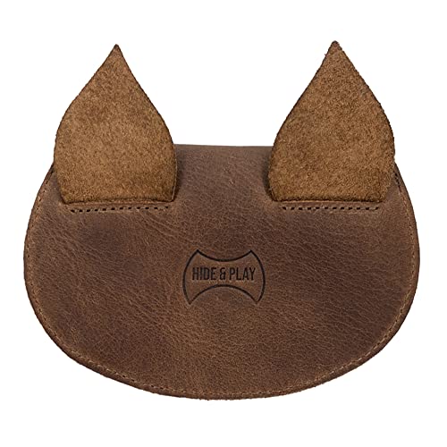 Hide & Play, Foxy Head Shape Coin Purse Handmade from Full Grain Leather - Bourbon Brown2