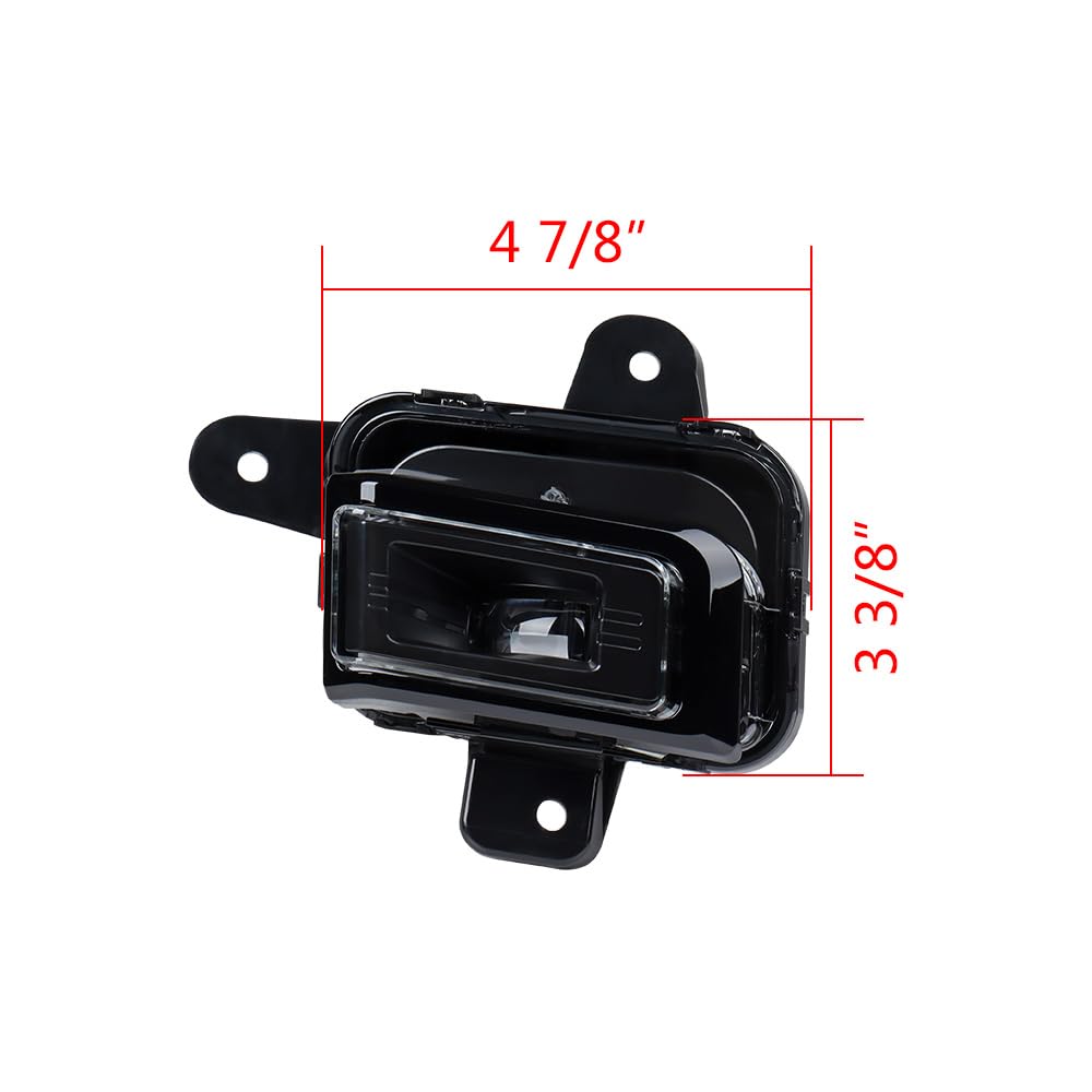 Astra Depot Complete Set Lower Bumper Fog Lamp (Left/Right) & Glossy Black Fog Light Bezels w/Wire Harness Switch Kit and Relay Compatible For GMC Sierra 1500 2022-2024