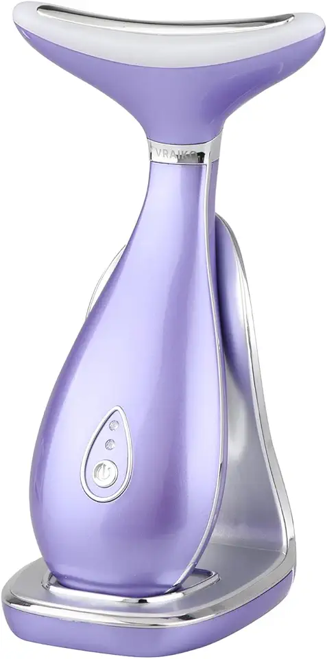 VRAIKO Massageador Facial E Para O Pescoço Lily, Ferramenta Para Esculpir O Rosto, Aparelho De Rejuvenescimento Da Pele Com Ação Térmica, Tripla Ação De Led E Vibração, Para Antienvelhecimento