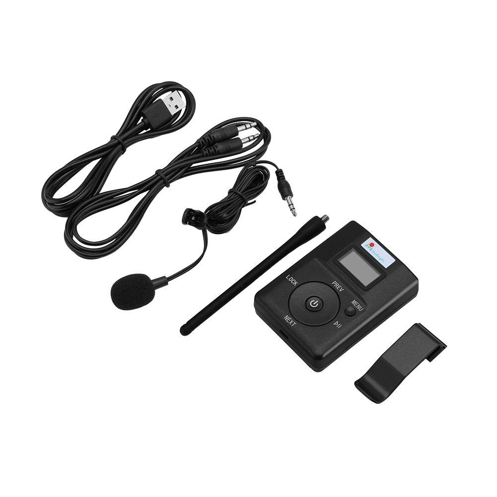 Zerone Transmisor FM portátil, transmisor FM inalámbrico Digital, Audio estéreo con transmisor de Antena de Gran Alcance para Sala de conferencias/Campus/guía de Viaje