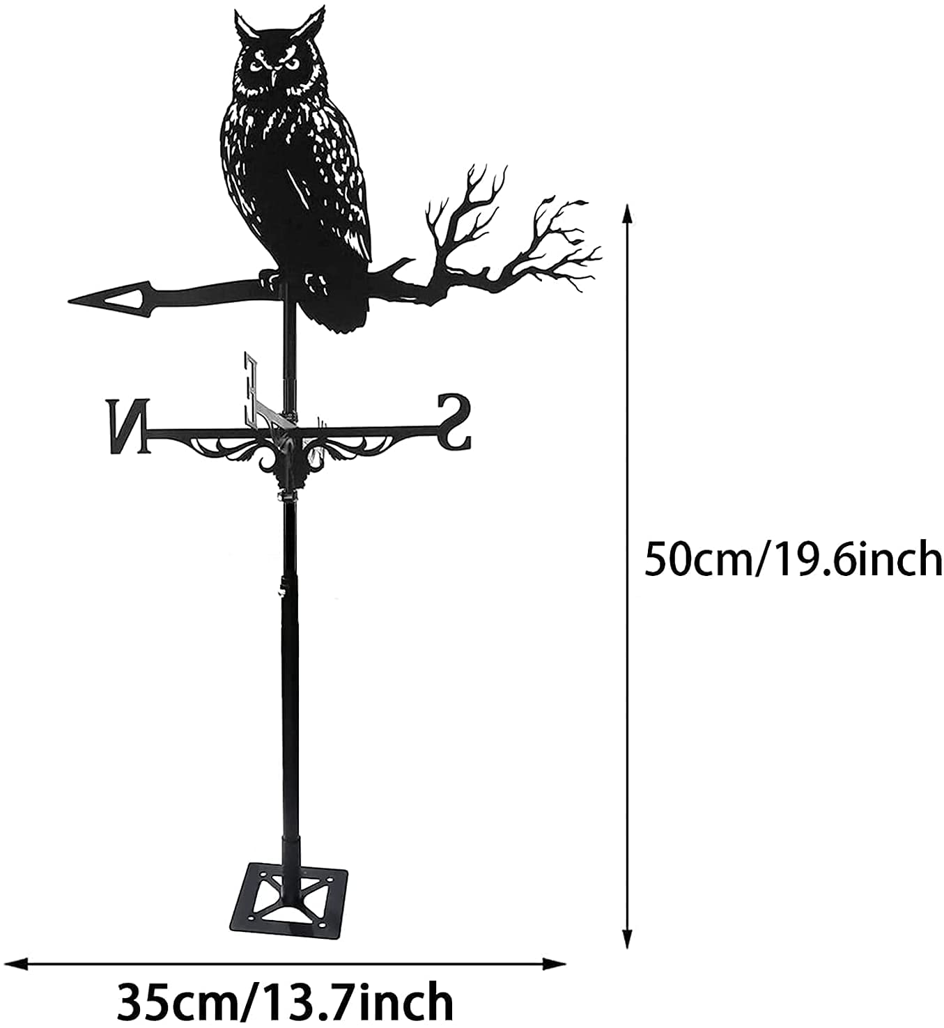 Veleta de Viento para Tejado Búho De Metal Meteorológico con Montaje En Techo, Acero De La Paleta De Clima De Acero Regalo For El Jardín del Patio De La Granja Al Aire Libre Veleta de Viento Animales