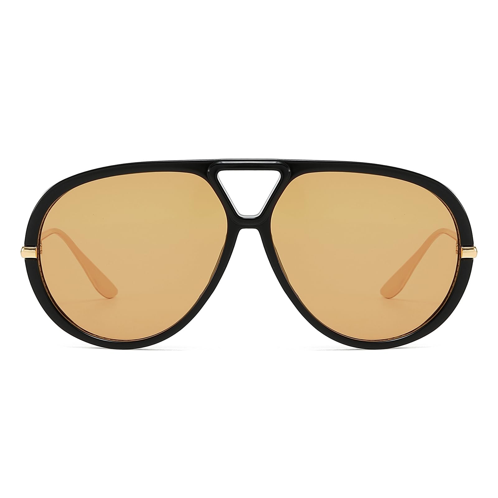 OSAGAMA Trendy Oversized Aviator Sunglasses for Women Men Luxury Vintage Shades Retro Metal Sunglasses Shield