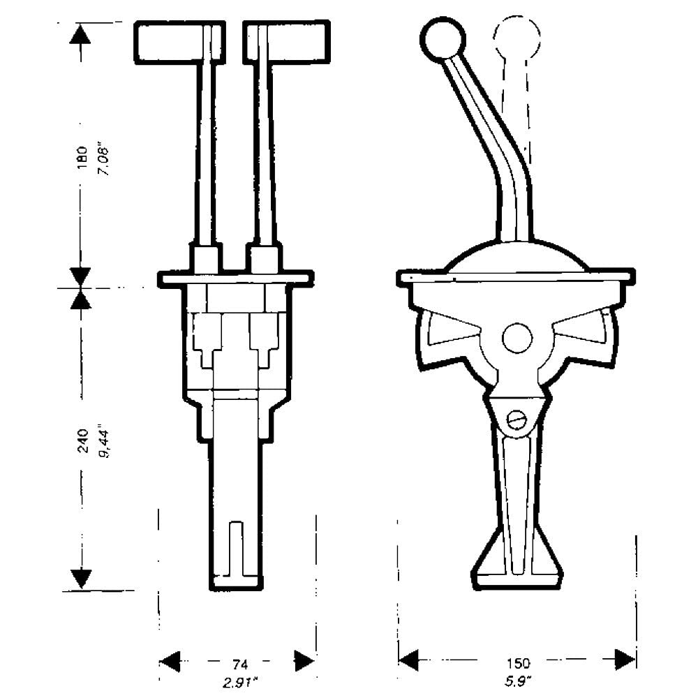 Ultraflex B58 - Contrôle du moteur à double levier - Taille unique
