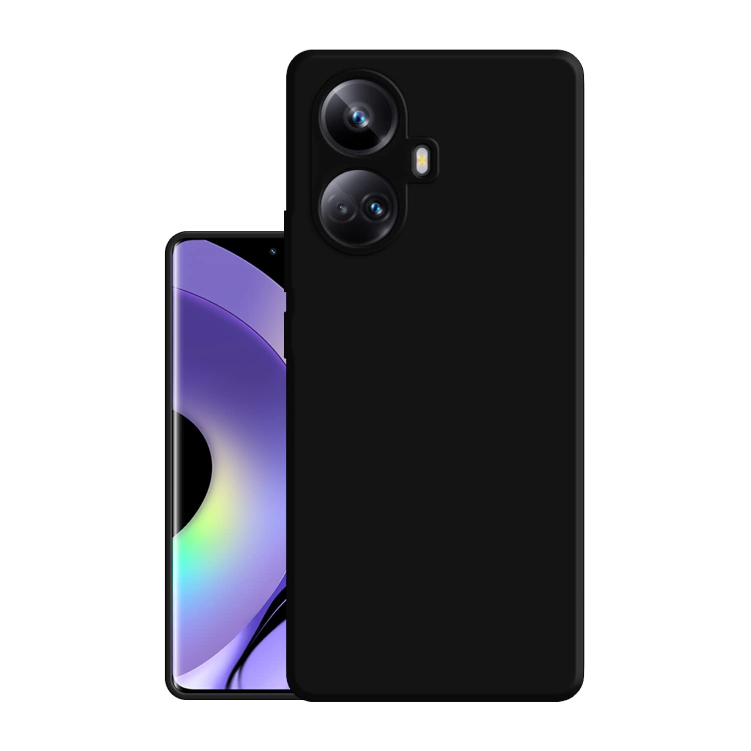 Hello Zone Exclusive Matte Finish Soft Back Case Cover for Realme 10 Pro Plus 5G - Rubber, Black (B0BPXTCY52) Amazon Price History, Amazon Price Tracker