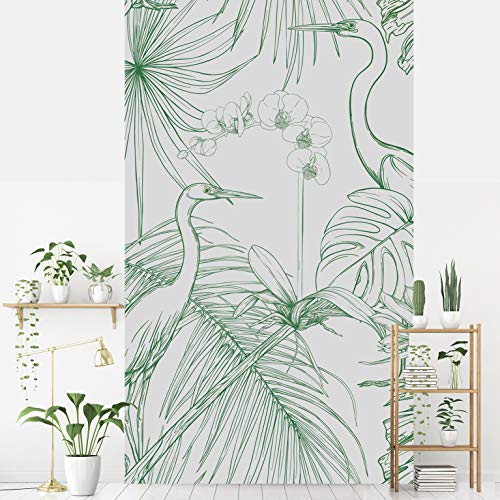 Plage 145466 PANORAMIC INTEGRATED BEACH ENGRAVING WHITE BIRDS GREEN, 1.5 x 2.5 m, 150 x 150 cm - Image 2