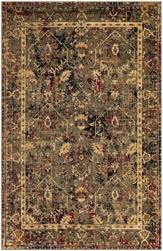 Tapete decorativo rectangular verde 5'3 x 8' Rugs.com miniatura 3