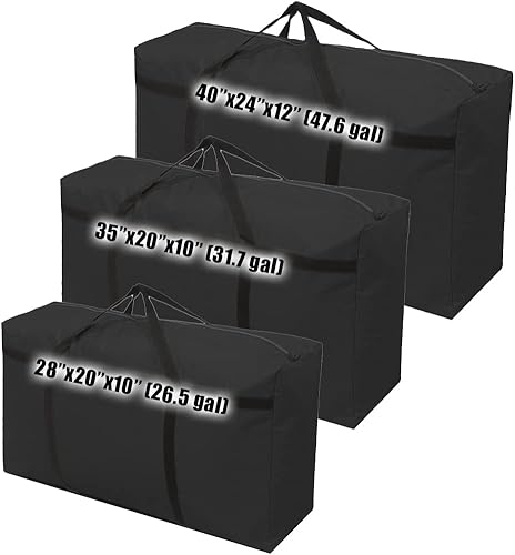 Rowland Harbor 3 bolsas de almacenamiento resistentes con asa fuerte, bolsas de viaje para ropa para mudanzas, viajes, campamento, decoraciones de