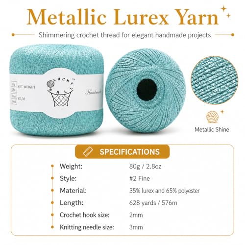 Image of 80g Sparkle Silver Lurex Thread Shining Yarn, Metallic Crochet Thread Yarn for Crocheting, Sparkle Metallic for Knitting Clothes, Car Charm, Keychain Charm(Bright Green)