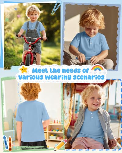 Image of Toddler Boys Cotton Henley T Shirts