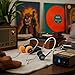 WLngtv 2 Pcs Retro On Ear Headphones, Wired Stereo Headphones, Headphone, Lightweight Portable Headphone with Adjustable Headband, Cassette Player, Over-Ear (Orange and Black)