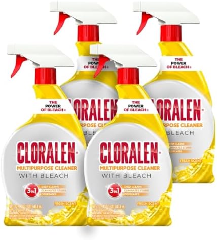 Cloralen All Purpose Cleaner with Bleach Spray - 32 fl oz - Fresh Scent - 3-in-1 Multipurpose Cleaner Spray - Deep Cleans, Eliminates Stains & Degreases (Pack of 4) image 5