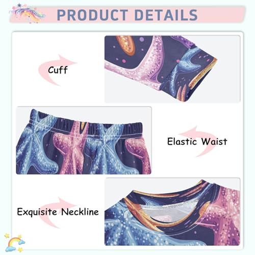 Pajama Sets Long Sleeve Colorful Starfish Pattern Soft Comfy Sleepwear 2 Piece PJS 3-8T4