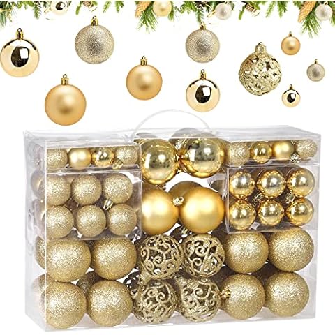 Xingsky Weihnachtskugeln, Weihnachtskugeln Set Rot, Kunststoff Weihnachtsbaumkugeln Box Cover