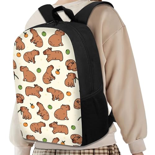 Capybara School Backpack for Girls 6-8 Kids School Bag School Supplies for Girls Kawaii Bookbag Set with Lunch Box Pencil Case Lightweight Kindergarten Rucksack Children's Back Pack3