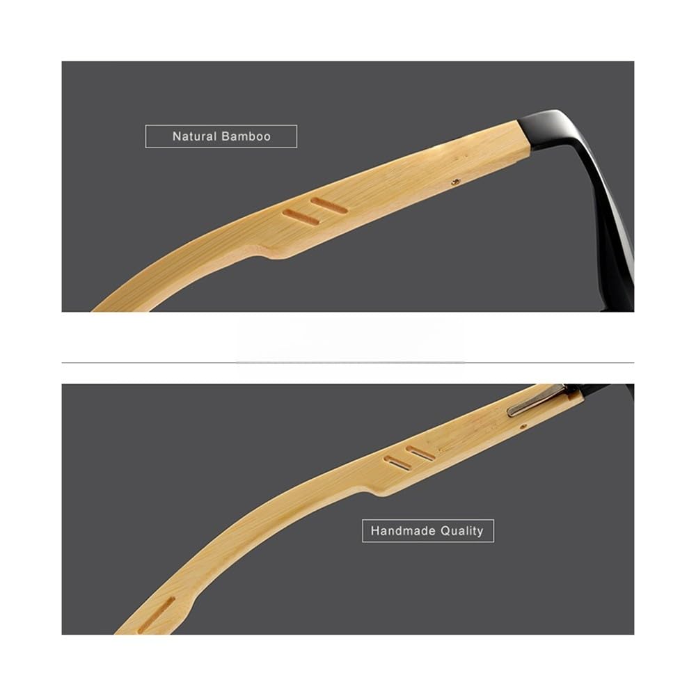 Gafas de sol polarizadas de aluminio para hombre, de bambú, de madera natural, modernas, con protección UV400, para mujer.