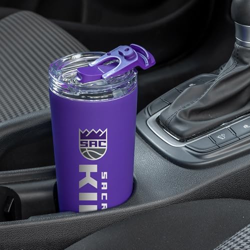 Image of Rico Industries NBA Basketball Sacramento Kings Purple 24oz Stainless Steel Tumbler with Lid and Dual Functioning Lid