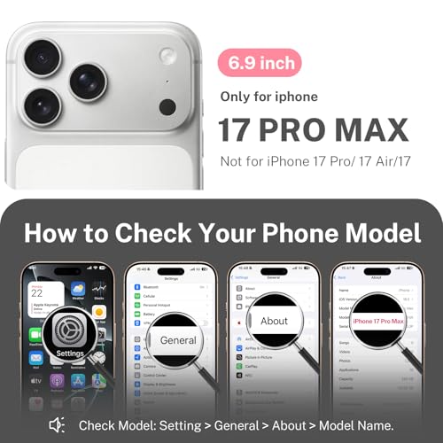 Peerock for iPhone 17 Pro Max Case: with 360° Spin Magnetic Stand, Camera Control Button, Fit for MagSafe, Military Drop Protective Slim Phone Cover for 17 ProMax with Ring Kickstand, 6.9", Pink - image 2