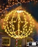 Redefun Weihnachtsbeleuchtung Außen Kugel 30CM 200 LED Kugel mit Timer, Hängende Leuchtkugel Weihnachten Strombetrieben Lichterkugel Weihnachten 8 Modi wasserdichte Lichterball für Innen Außen(Weiß)