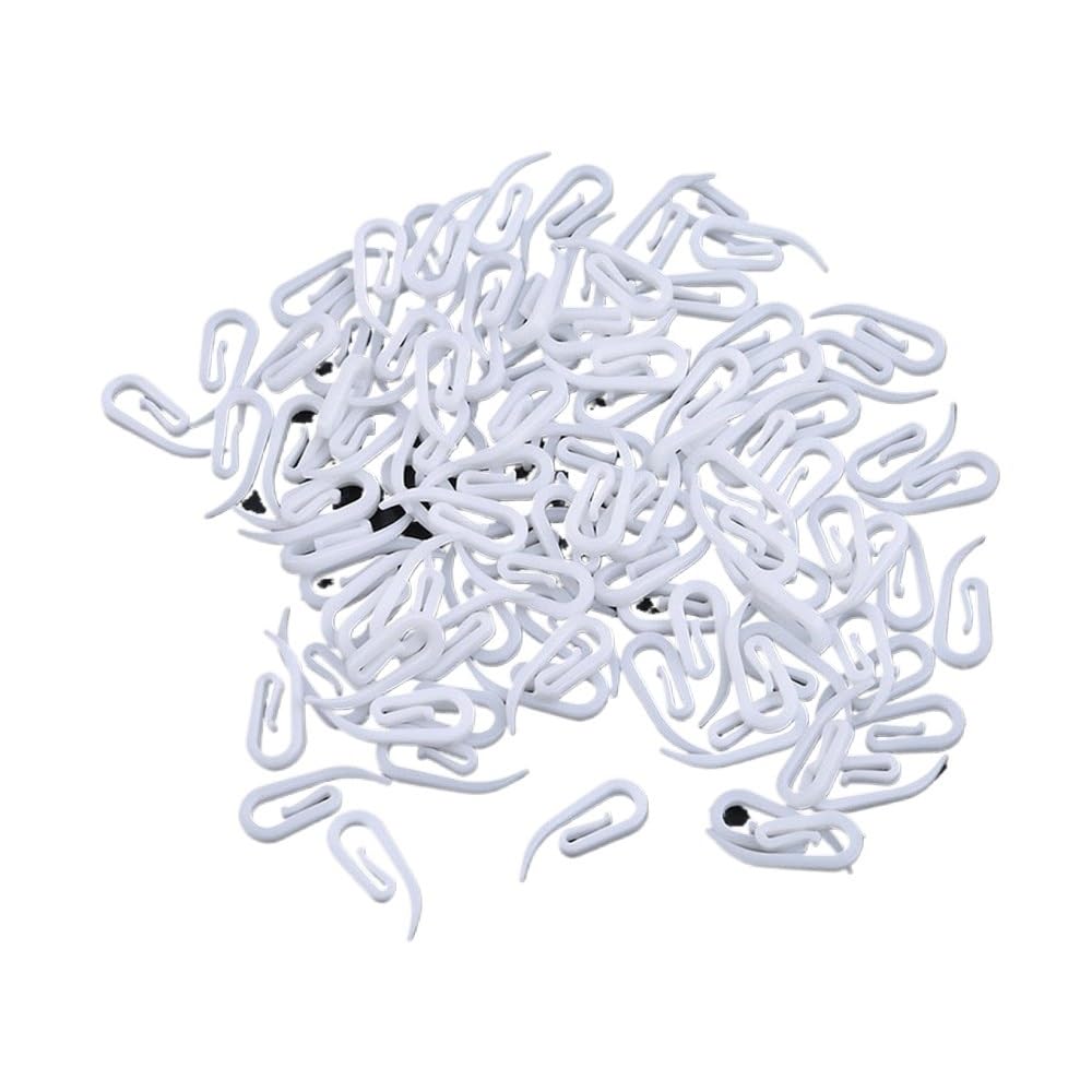 White Hanging Curtain Hooks Household Plastic Curtain Hooks Holder Window(100pcs)