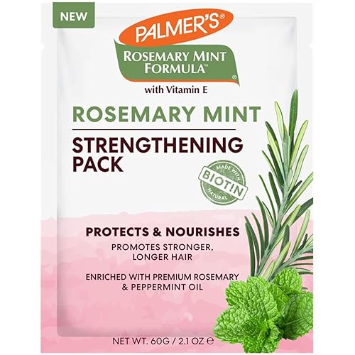 Palmer's Hair Mask, Rosemary Mint Strengthening Pack, 2.1 oz, Promotes Stronger, Longer Hair Growth, Nourishing, Hydrating & Protecting Treatment for Anti-Breakage & Softness, Adds Shine