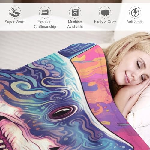 Couverture en lit douce en flanelle de requin avec finitions résistantes