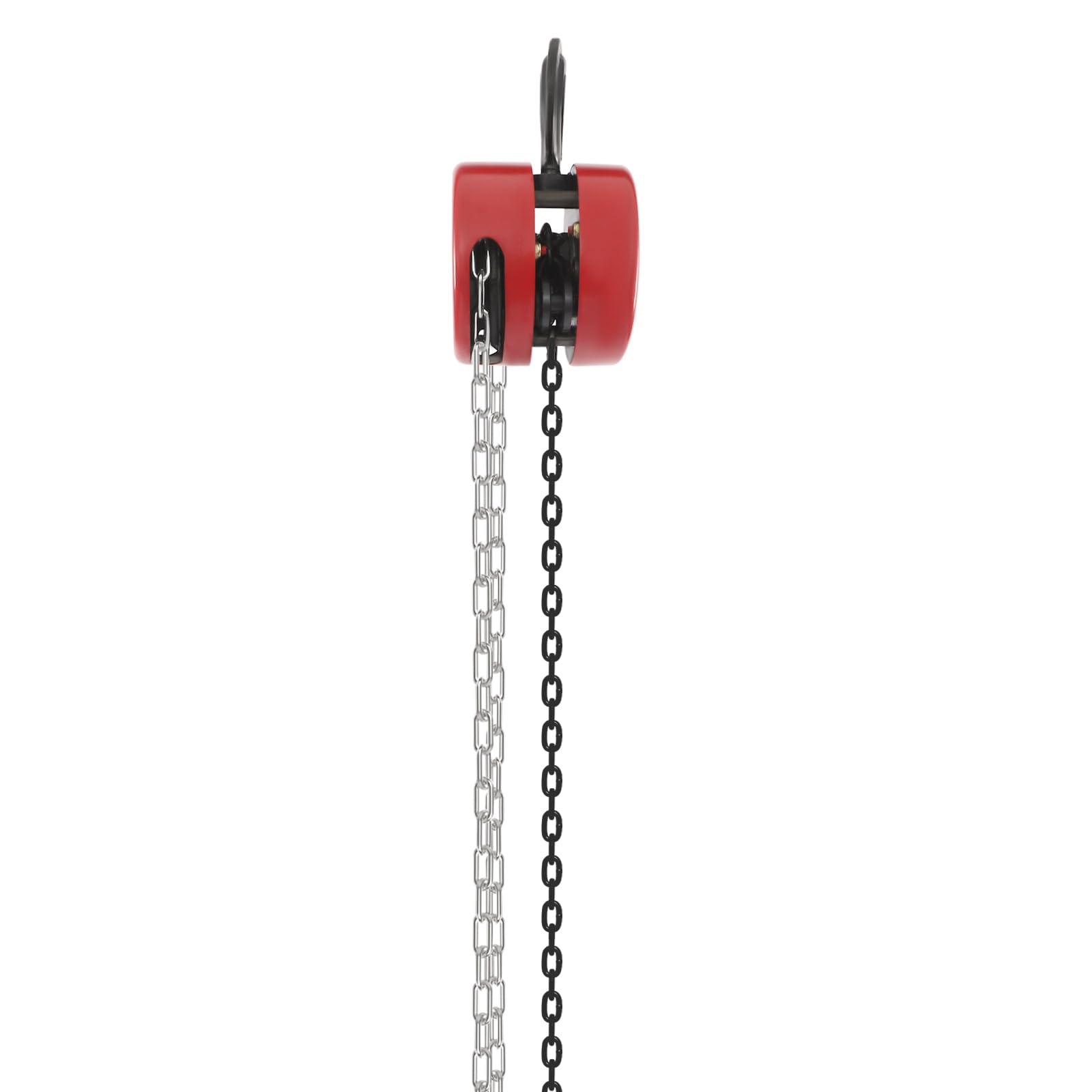 Paranco a catena manuale 1 tonnellata con portata di 1000 kg e lunghezza della catena di 3 m, con gancio girevole a 360°, paranco manuale per cuscinetti, edifici (rosso)