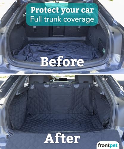 FrontPet SUV Cargo Liner for Dogs - Water-Resistant Pet Trunk Cargo Cover Mat for SUVs and Sedans with Bumper Flap Protector, Trunk Cover, Non-Slip Liner, (46" X 48") Upgraded 2025