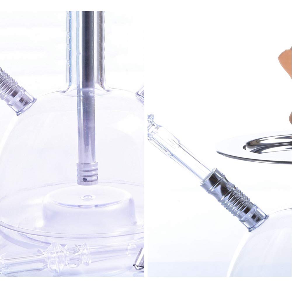 Pipa de Agua Conjunto de Diseño Creativo Hookah Shisha Compacto con Luz LED, un Tazón de Cerámica Y la Manguera del Sostenedor de Carbón Portátil, Grado Superior Shisha,2 Tube