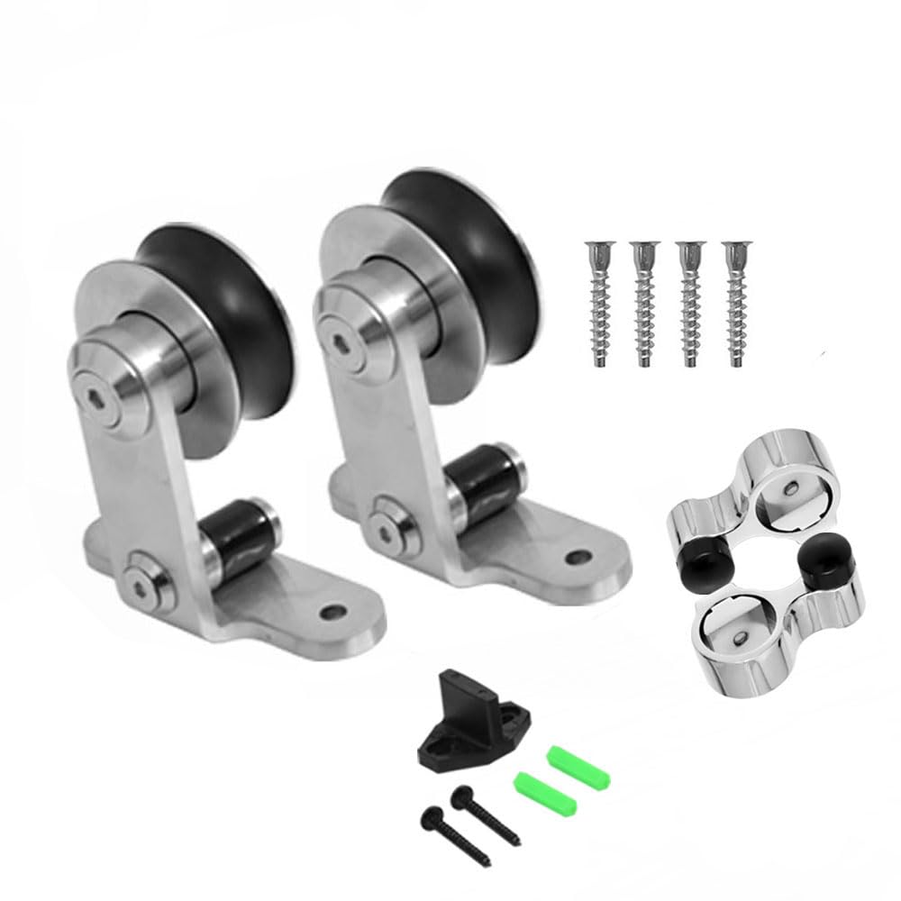 Herrajes Puertas Correderas Inox 171cm Rieles Kit Puerta Corredera Negro para 1 Puerta Corredera Madera 85cm Ancho, Acero Inoxidable T Forma — view 16