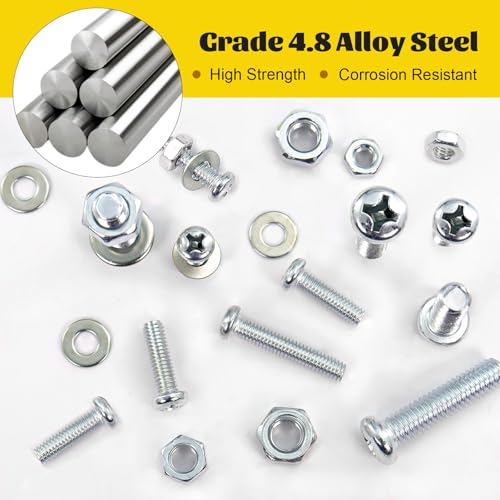 image for Fgruh 225pcs Screws and Nuts Assortment Kit,M4 M5 M6 Phillips Pan Head