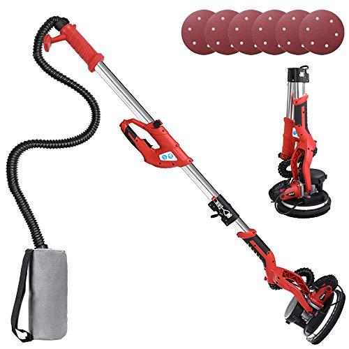 Bakaji Opvouwbare wandschuurmachine, giraffe, gipsplaat, 750 W, vermogen 800-1750 omw/min, automatische stofafzuiging… - Afbeelding 5