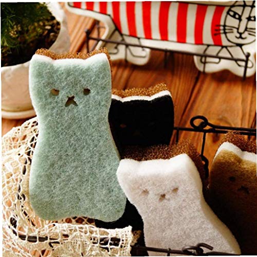 4pcs / set Sink gatto sveglio del piatto spugna