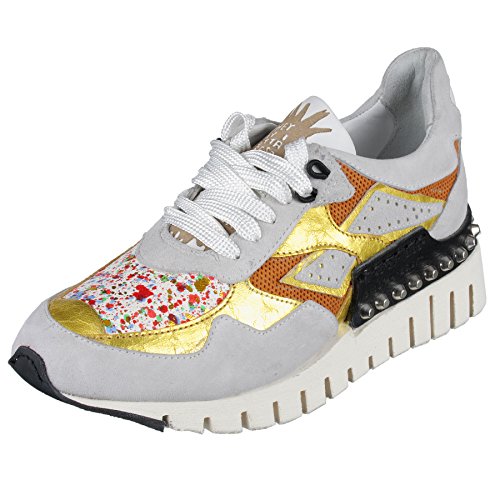 A.S.98 Sneaker in hellgrau/senf-Gold as-647104-0101