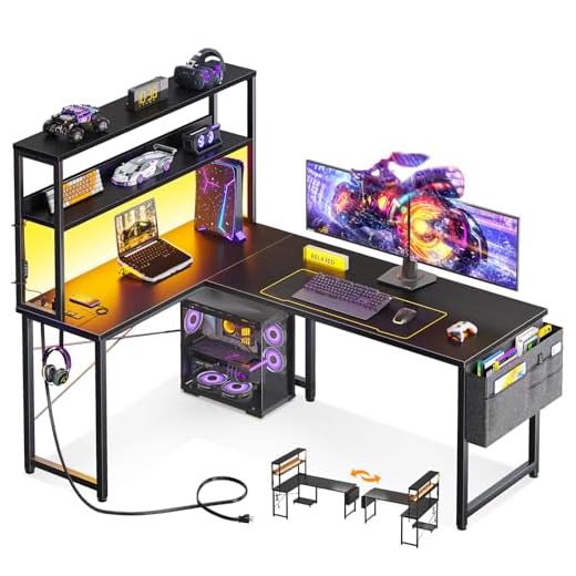 ODK L Shaped Desk with LED Lighting