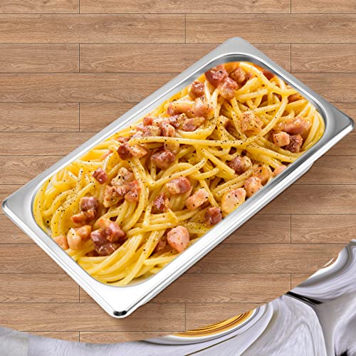 Sinjeun 6 Pack 1/3 Size Steam Pan, Commercial Stainless Steel Pan Steam Table Pan For Restaurant, Hotel, Catering, Silver #TOP6