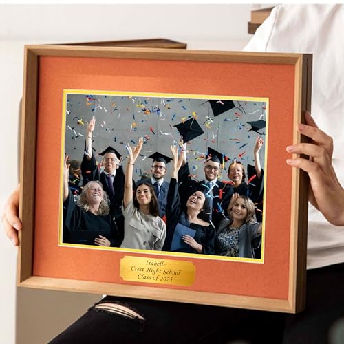 Image of Engraved Name Plates 2 inch x 4 inch Graduation Gifts Class of 2026 Custom Plaque Trophy Plates Engraved Name Plate Custom Engraved Plate Personalized Engraved Brass Plaque(Gold-1, 2x4 in)