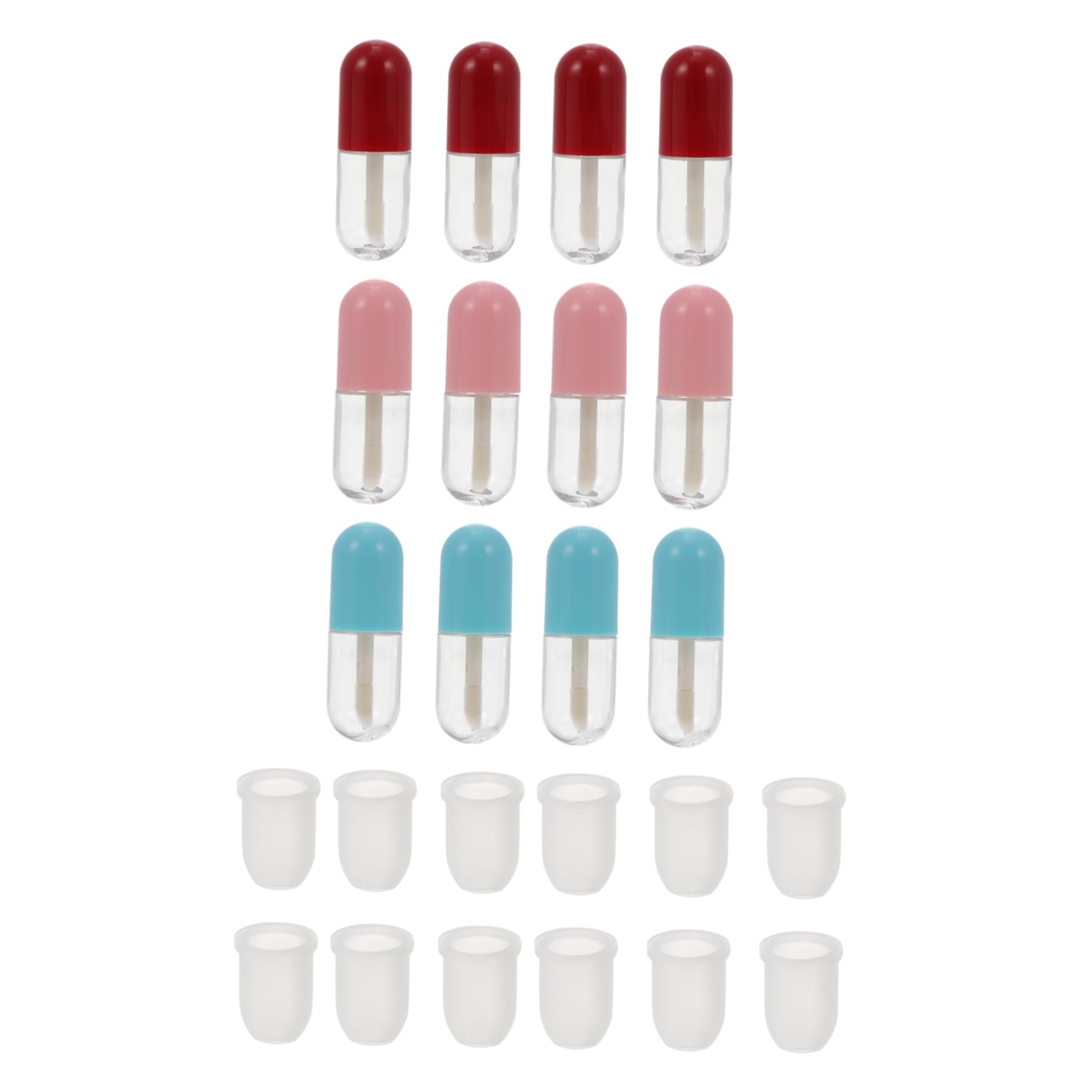 FRCOLOR 3 Juegos Tubo De Brillo De Labios En Cápsula Bálsamo Labial Portátil Botella De Bálsamo Labial Brillo De Labios Claro Recargable Equipo Tubo De Lápiz Labial El Plastico 12 Uds * 3