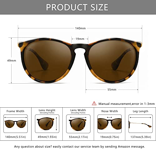 Image of SUNGAIT Vintage Round Sunglasses for Women Classic Retro Designer Style