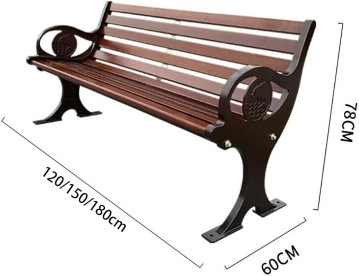 Outdoor Bench, Weather-Resistant Aluminum Garden Bench with Backrest, Patio Outdoor Seating Patio Bench(120cm)